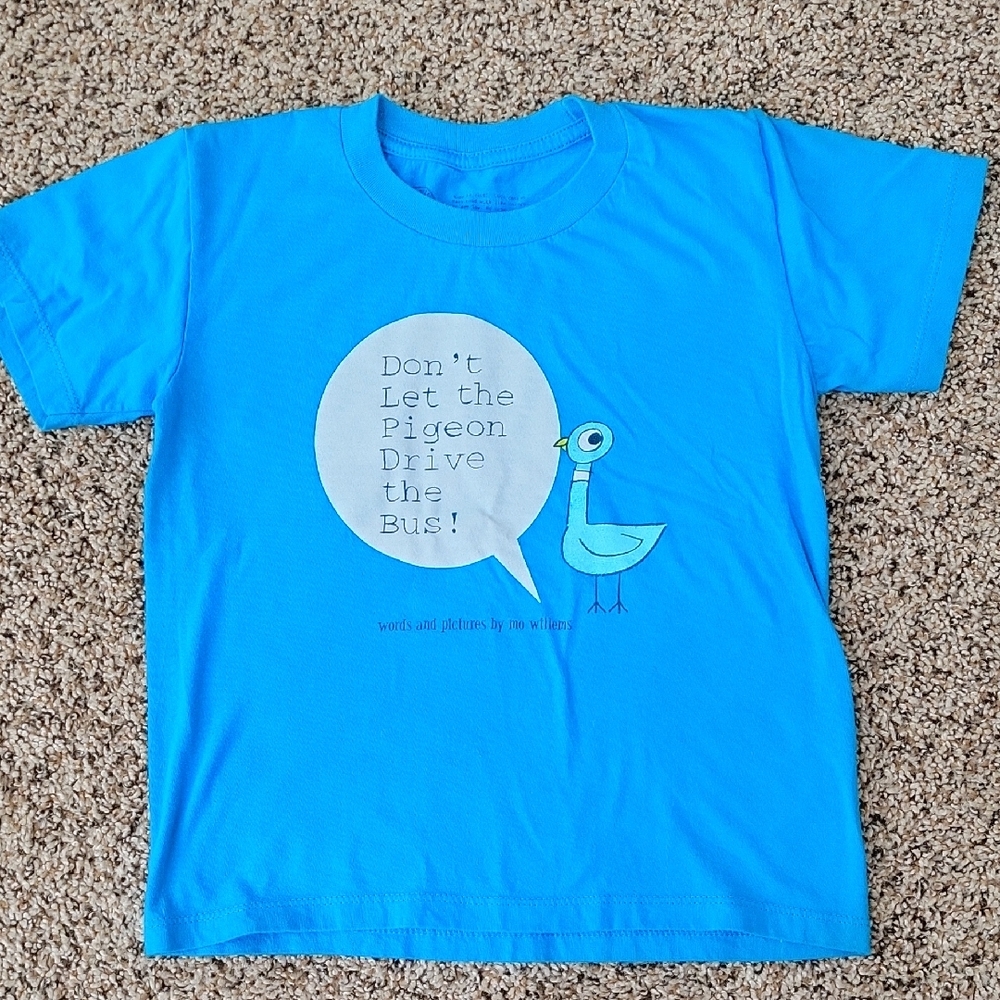 Out of Print Bright Blue Pigeon Graphic Kids T-Shirt